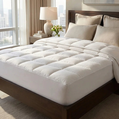 Premium Quilted 1000GSM Luxury Extra Thick Mattress Topper - Breathable & Fluffy Soft