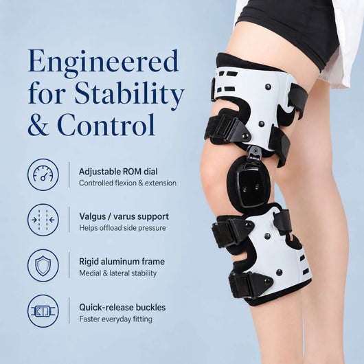 OrthoAlign Pro ROM Knee Brace - Adjustable Stabilizing Support