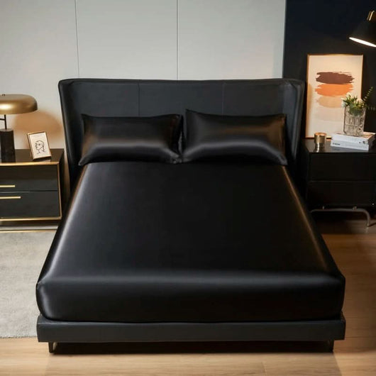 Polyester Satin Bedding Sheet And Pillowcases