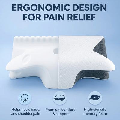 Orthopedic Memory Foam Pillow - For Back & Side Sleepers