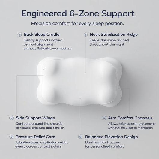CloudRest Ergonomic Pillow - For Side & Back Sleepers