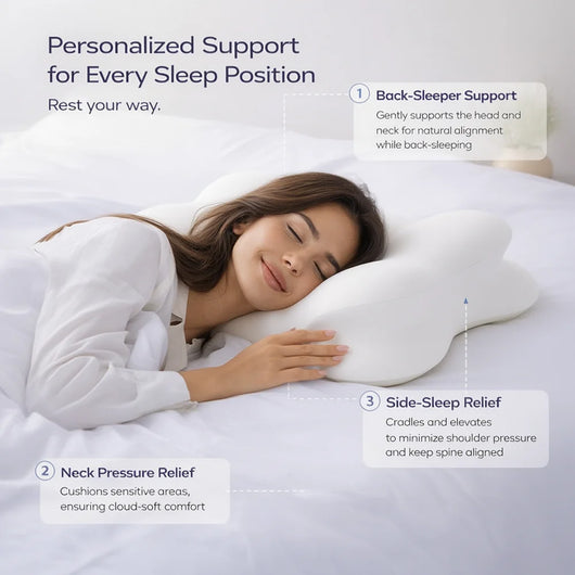 CloudRest Ergonomic Pillow - For Side & Back Sleepers